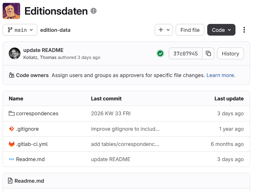 Screenshot des BKD Forschungsdatenrepositoriums